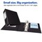 Avery Mini 3 Ring Binder, Holds 5.5" x 8.5" Paper, 2" Round Rings, 375-Sheet Capacity, 2.8 Inch Wide Spine, Label Holder, 1 Black Binder (27554)